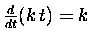 ${d \over dt}(k \, t) = k$