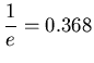 ${\displaystyle {1 \over e} = 0.368 }$