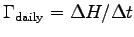 $\Gamma_{\rm daily} = \Delta H/\Delta t$