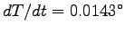 $dT/dt = 0.0143^\circ$