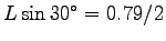 $L \sin 30^\circ = 0.79/2$