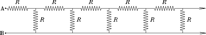 \begin{figure}
\epsfysize 1.0in
\begin{center}\mbox{
\epsfbox{PS/line_of_resistors.ps} %
}\end{center}\end{figure}