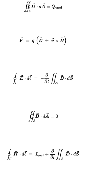 $\textstyle \parbox{2.5in}{%
\begin{displaymath}\int\!\!\!\!\int_{\cal S}\!\!\!\...
...th}} \cdot d\vec{\mbox{\boldmath$S$\unboldmath}} \end{displaymath}~\\ [0.5in]
}$