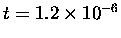 $t = 1.2 \times
10^{-6}$